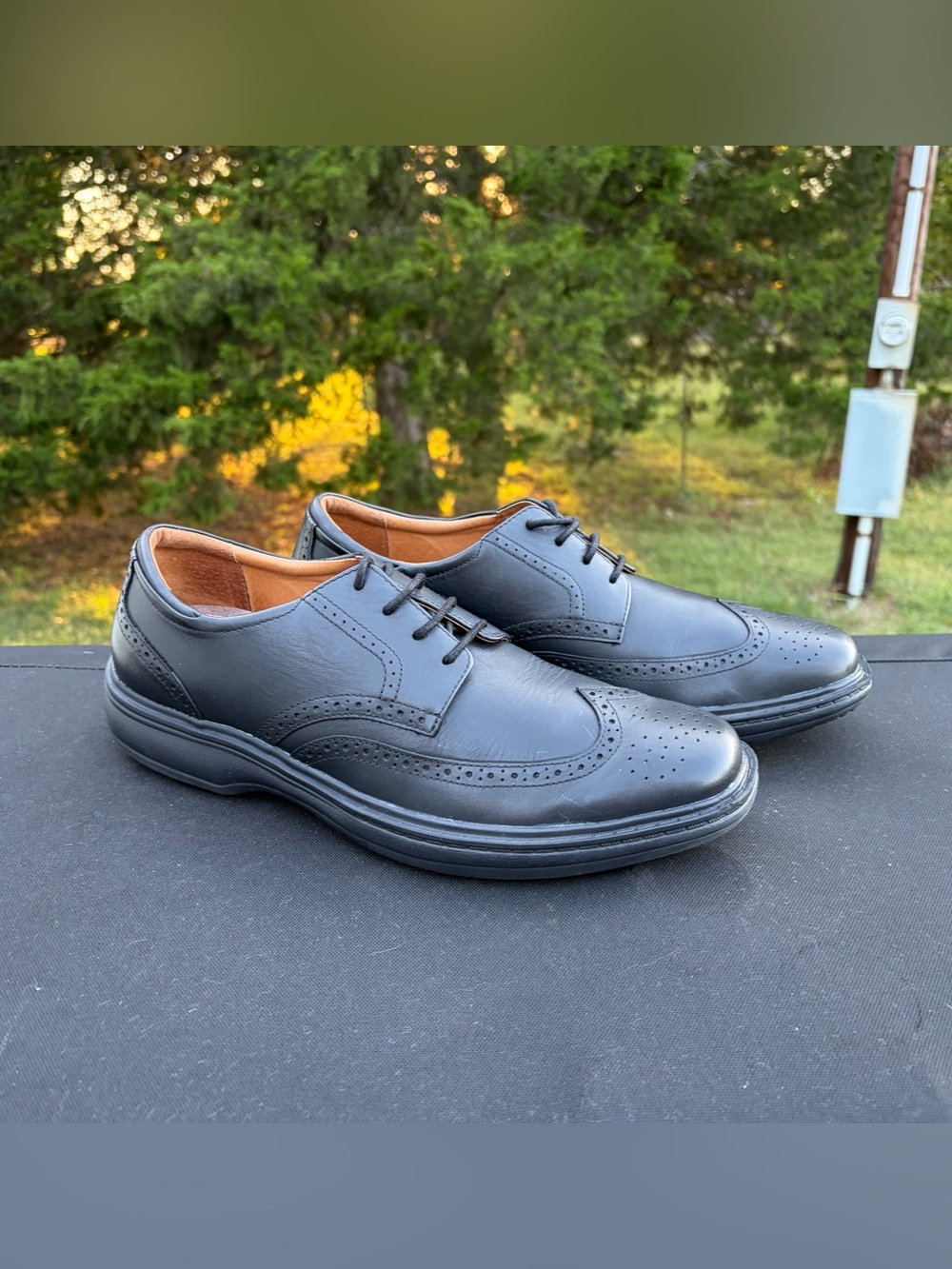 Like New Dr. Comfort Wing Men’s Black Leather Wingtip Oxfords Size 10.5M